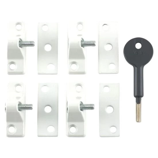 YALE 8K118 Casement Window Lock - 4 Pack WH 4 Locks + 1 Key Visi 3 YALE 8K118 Casement Window Lock - 4 Pack WH 4 Locks + 1 Key Visi