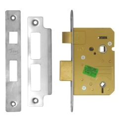 ASEC Mortice Bathroom Lock 64mm SS Bagged
