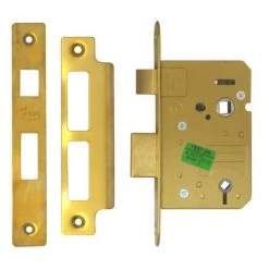 ASEC Mortice Bathroom Lock 64mm PB Bagged