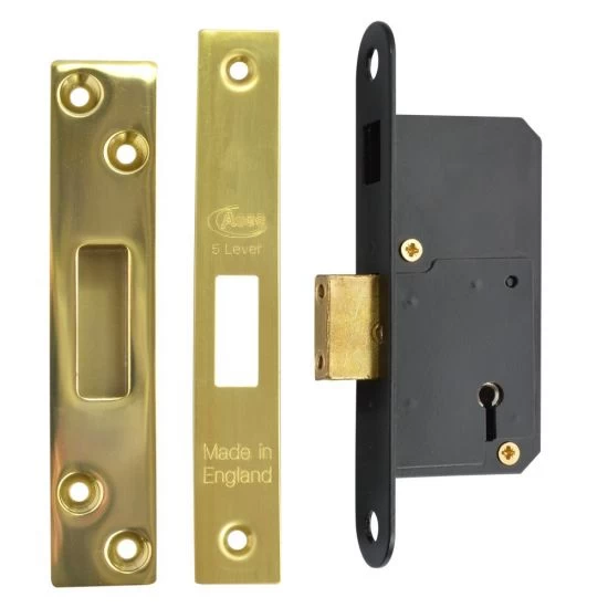 ASEC 50mm 5 Lever Deadlock 50mm PB KD Boxed 3 ASEC 50mm 5 Lever Deadlock 50mm PB KD Boxed