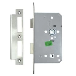 Briton 5430 DIN Mortice Bathroom Lock 60mm SS Square Boxed