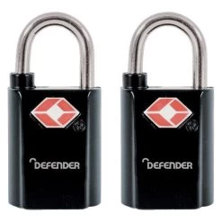 DEFENDER TSA Travel Sentry Padlock - Key Locking 20mm KA Twin Pack