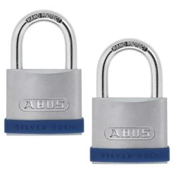 ABUS Silver Rock 5 Open Shackle Padlock 40mm KA Visi - Twin Pack