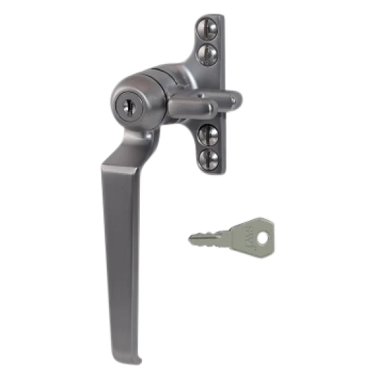 STEEL WINDOW FITTINGS B195 Key Locking Window Handle LH Satin Chrome 3 STEEL WINDOW FITTINGS B195 Key Locking Window Handle LH Satin Chrome
