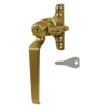 STEEL WINDOW FITTINGS B195 Key Locking Window Handle LH Antique Brass -Lock Promotion Store L30441