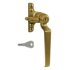 STEEL WINDOW FITTINGS B195 Key Locking Window Handle RH Antique Brass -Lock Promotion Store L30442