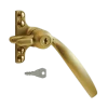 STEEL WINDOW FITTINGS B158 Key Locking Window Handle RH Antique Brass -Lock Promotion Store L30446