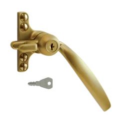 STEEL WINDOW FITTINGS B158 Key Locking Window Handle RH Antique Brass