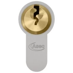 ASEC Vital 6 Pin Half Euro Dual Finish Snap Resistant Cylinder 80mm (70/10)